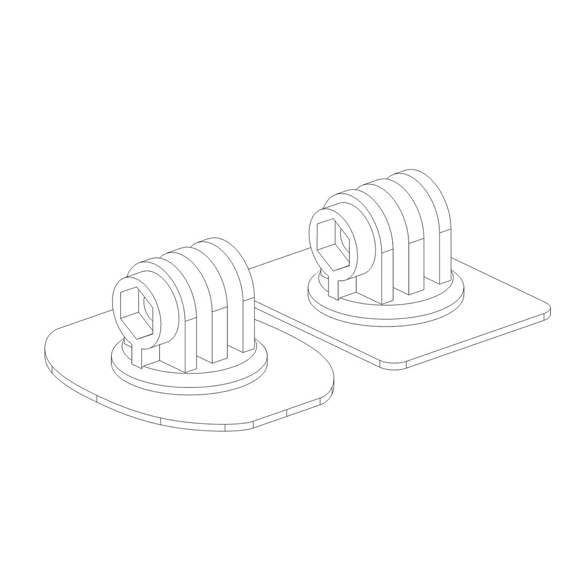kit da 3 Supporti Flessibili per Action Cam